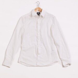 Slim-Fit White Dress Button-up Shirt | Men's XS | Teen Boy